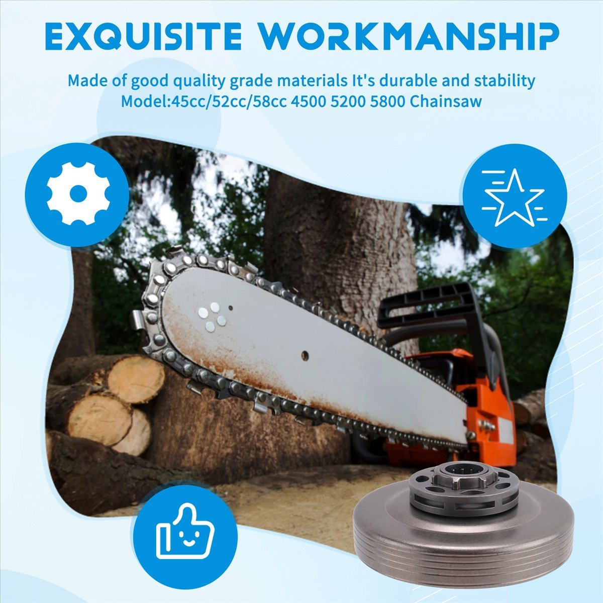 #15J Chain Saw 3/8-7T Rim Spro - Sprocket Chain ulasan dan harga